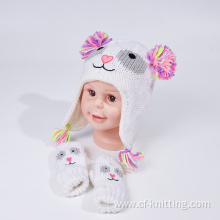 cute knitted beanie scarf set for kids